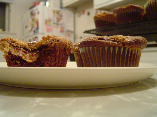 Peanut Butter-Filled Chocolate Cupcakes